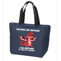 Dragons Dragons Are Awesome I'm A Dragon Girls Zip Tote Bag