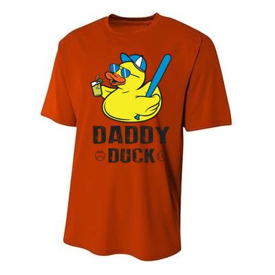 Daddy Duck Baseball Dad Rubber Duck Gift Performance Sprint T-Shirt