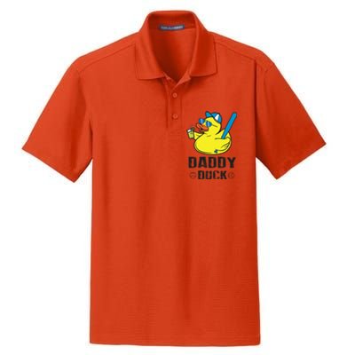 Daddy Duck Baseball Dad Rubber Duck Gift Dry Zone Grid Polo