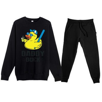 Daddy Duck Baseball Dad Rubber Duck Gift Premium Crewneck Sweatsuit Set