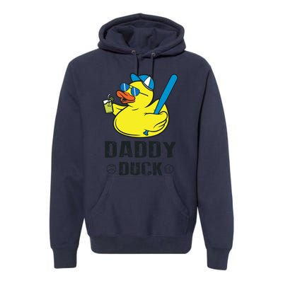 Daddy Duck Baseball Dad Rubber Duck Gift Premium Hoodie