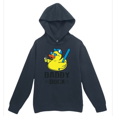 Daddy Duck Baseball Dad Rubber Duck Gift Urban Pullover Hoodie