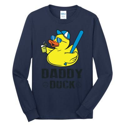 Daddy Duck Baseball Dad Rubber Duck Gift Tall Long Sleeve T-Shirt