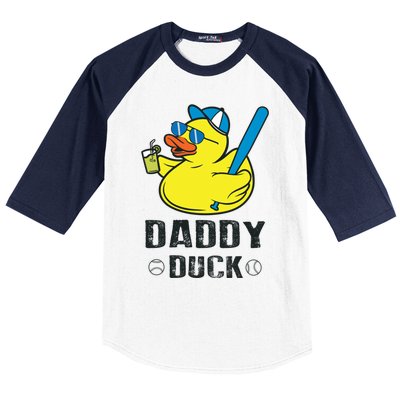 Daddy Duck Baseball Dad Rubber Duck Gift Baseball Sleeve Shirt