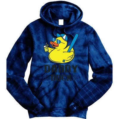 Daddy Duck Baseball Dad Rubber Duck Gift Tie Dye Hoodie