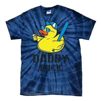 Daddy Duck Baseball Dad Rubber Duck Gift Tie-Dye T-Shirt