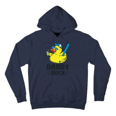 Daddy Duck Baseball Dad Rubber Duck Gift Tall Hoodie