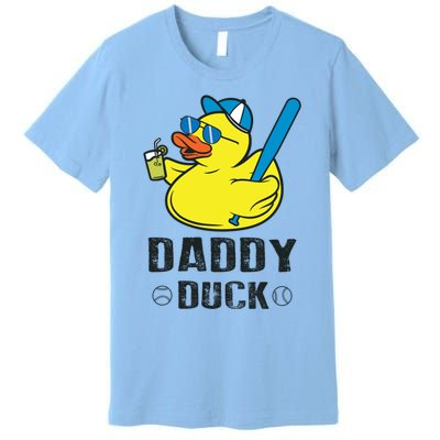 Daddy Duck Baseball Dad Rubber Duck Gift Premium T-Shirt