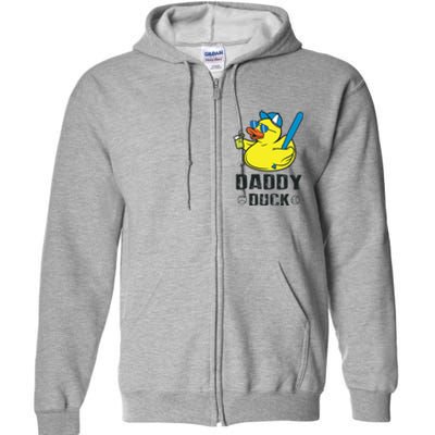 Daddy Duck Baseball Dad Rubber Duck Gift Full Zip Hoodie