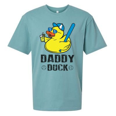 Daddy Duck Baseball Dad Rubber Duck Gift Sueded Cloud Jersey T-Shirt