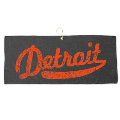 Distressed Detroit Baseball Stuff Vintage Detroit Large Microfiber Waffle Golf Towel