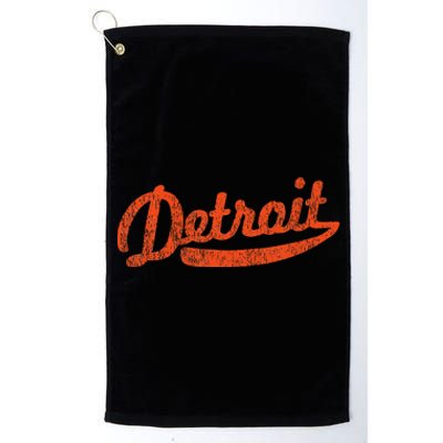 Distressed Detroit Baseball Stuff Vintage Detroit Platinum Collection Golf Towel