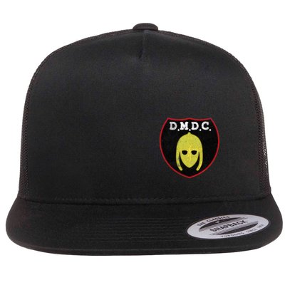 Dmdc Detectorists Badge Distressed Flat Bill Trucker Hat