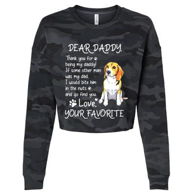 Dear Daddy Beagle Dog Dad Fathers Day Cropped Pullover Crew