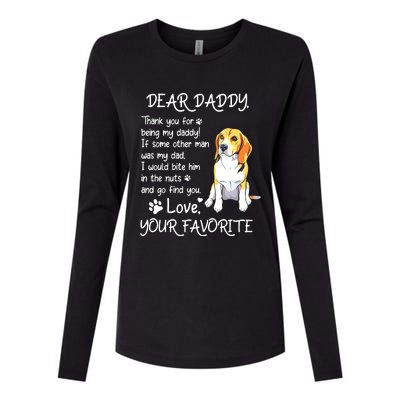 Dear Daddy Beagle Dog Dad Fathers Day Womens Cotton Relaxed Long Sleeve T-Shirt