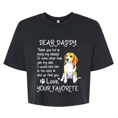 Dear Daddy Beagle Dog Dad Fathers Day Bella+Canvas Jersey Crop Tee