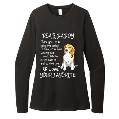 Dear Daddy Beagle Dog Dad Fathers Day Womens CVC Long Sleeve Shirt