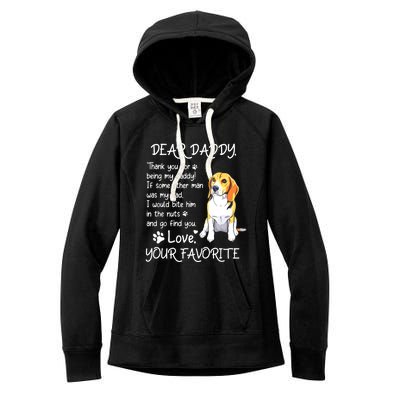 Dear Daddy Beagle Dog Dad Fathers Day Women's Fleece Hoodie