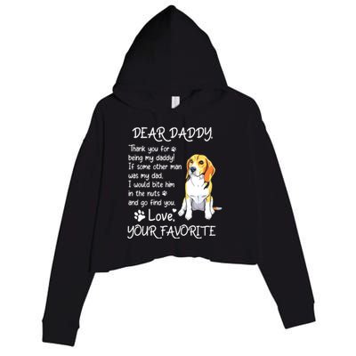 Dear Daddy Beagle Dog Dad Fathers Day Crop Fleece Hoodie