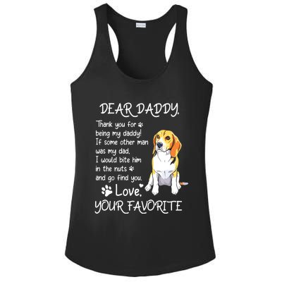 Dear Daddy Beagle Dog Dad Fathers Day Ladies PosiCharge Competitor Racerback Tank