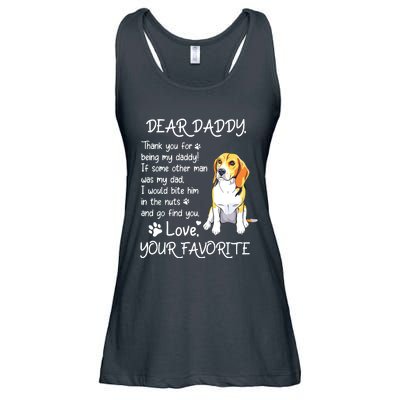 Dear Daddy Beagle Dog Dad Fathers Day Ladies Essential Flowy Tank