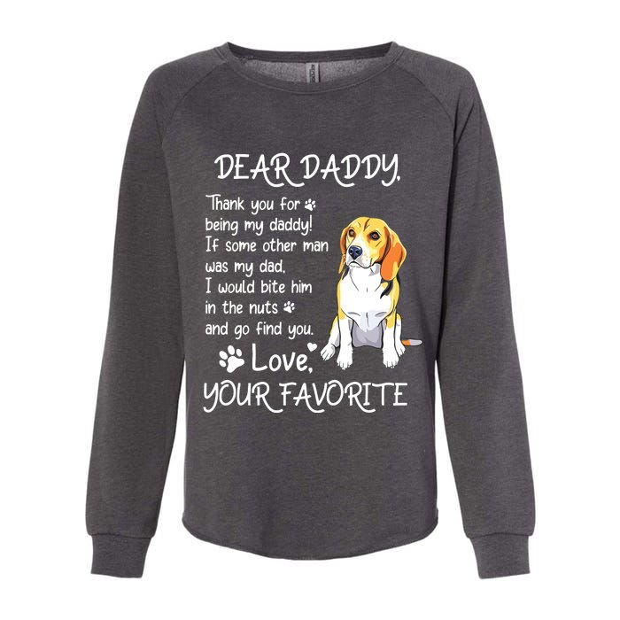 Dear Daddy Beagle Dog Dad Fathers Day Womens California Wash Sweatshirt