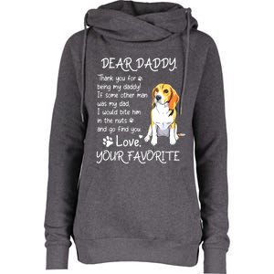 Dear Daddy Beagle Dog Dad Fathers Day Womens Funnel Neck Pullover Hood