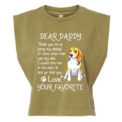 Dear Daddy Beagle Dog Dad Fathers Day Garment-Dyed Women's Muscle Tee