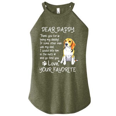 Dear Daddy Beagle Dog Dad Fathers Day Women's Perfect Tri Rocker Tank