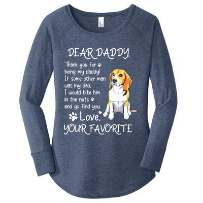 Dear Daddy Beagle Dog Dad Fathers Day Women's Perfect Tri Tunic Long Sleeve Shirt