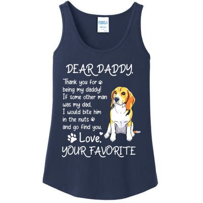 Dear Daddy Beagle Dog Dad Fathers Day Ladies Essential Tank