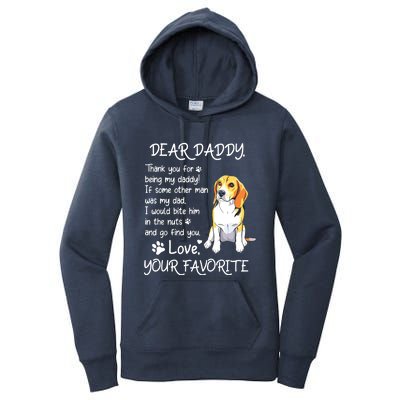 Dear Daddy Beagle Dog Dad Fathers Day Women's Pullover Hoodie