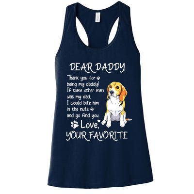 Dear Daddy Beagle Dog Dad Fathers Day Women's Racerback Tank