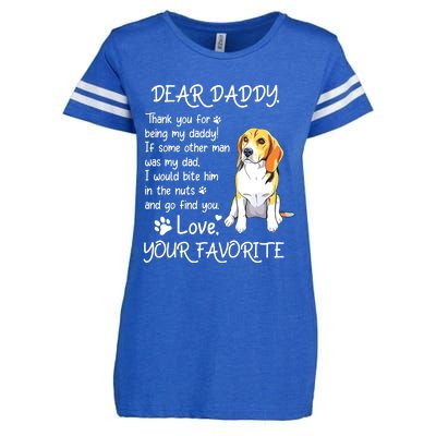 Dear Daddy Beagle Dog Dad Fathers Day Enza Ladies Jersey Football T-Shirt