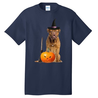 Dogue De Bordeaux Witch Hat Halloween Dog Tall T-Shirt