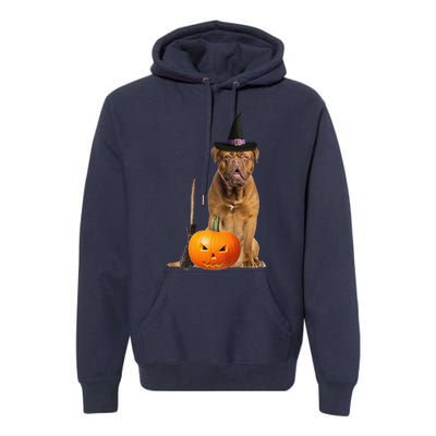 Dogue De Bordeaux Witch Hat Halloween Dog Premium Hoodie