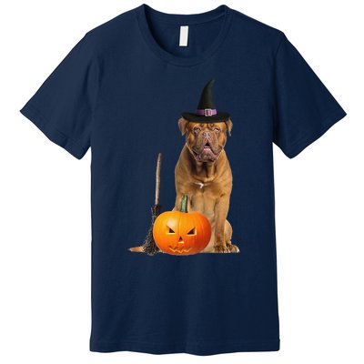 Dogue De Bordeaux Witch Hat Halloween Dog Premium T-Shirt