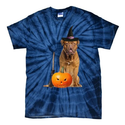 Dogue De Bordeaux Witch Hat Halloween Dog Tie-Dye T-Shirt