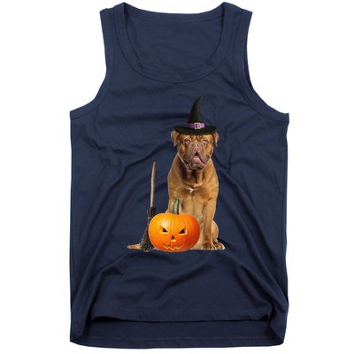 Dogue De Bordeaux Witch Hat Halloween Dog Tank Top