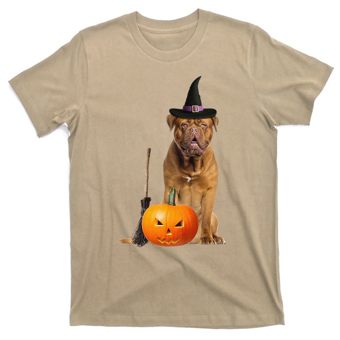 Dogue De Bordeaux Witch Hat Halloween Dog T-Shirt