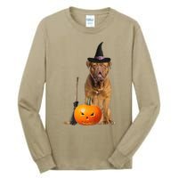 Dogue De Bordeaux Witch Hat Halloween Dog Tall Long Sleeve T-Shirt