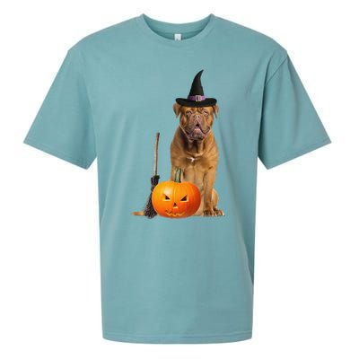 Dogue De Bordeaux Witch Hat Halloween Dog Sueded Cloud Jersey T-Shirt