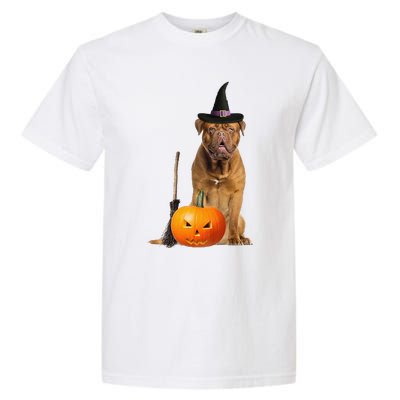 Dogue De Bordeaux Witch Hat Halloween Dog Garment-Dyed Heavyweight T-Shirt