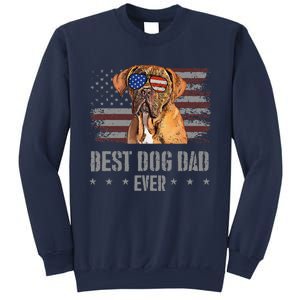 Dogues De Bordeaux Best Dog Dad Ever Retro Usa American Flag Sweatshirt