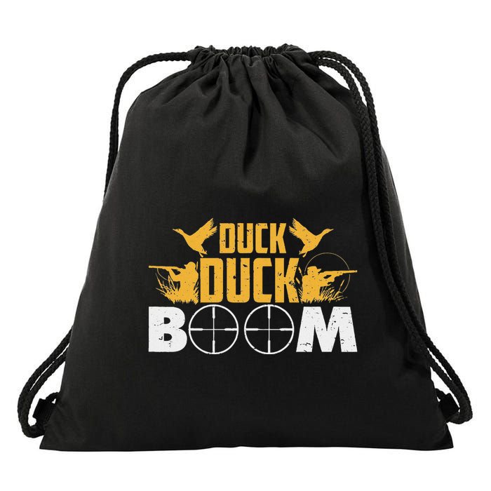 Duck Duck Boom Duck Duck Trees Hunter Drawstring Bag