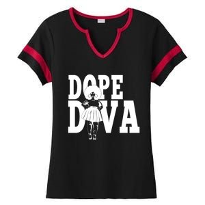 Dope Diva Black Melanin Mom Mother Sista Sister Great Gift Ladies Halftime Notch Neck Tee