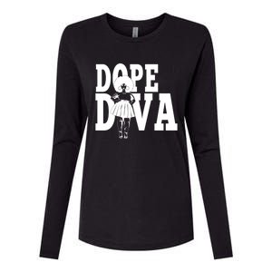 Dope Diva Black Melanin Mom Mother Sista Sister Great Gift Womens Cotton Relaxed Long Sleeve T-Shirt