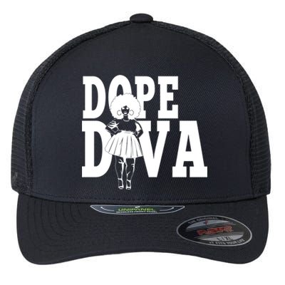 Dope Diva Black Melanin Mom Mother Sista Sister Great Gift Flexfit Unipanel Trucker Cap