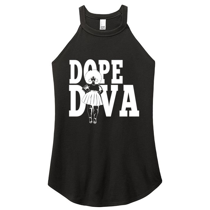 Dope Diva Black Melanin Mom Mother Sista Sister Great Gift Women's Perfect Tri Rocker Tank