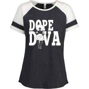 Dope Diva Black Melanin Mom Mother Sista Sister Great Gift Enza Ladies Jersey Colorblock Tee